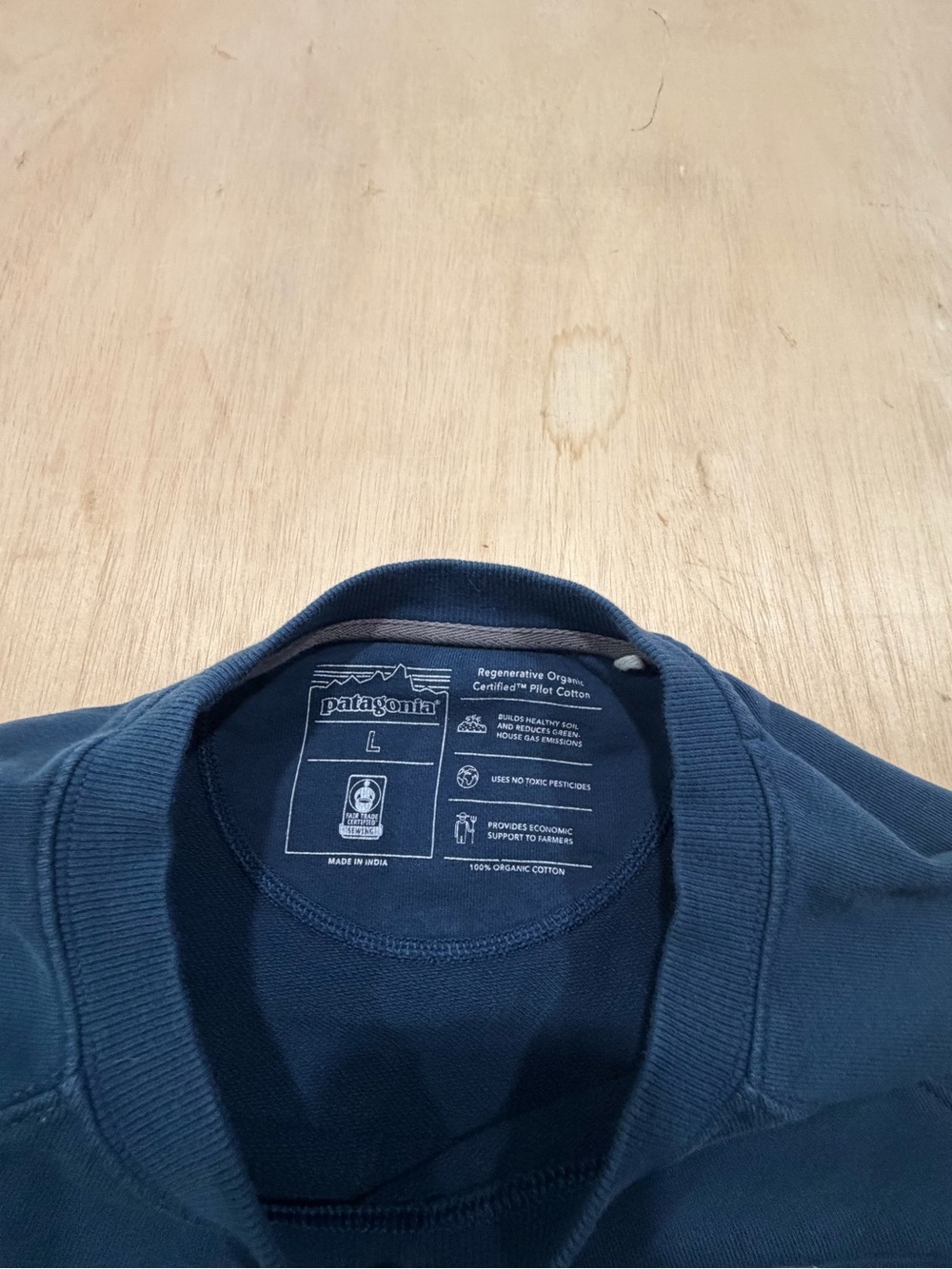 Patagonia Women’s Regenerative Organic Certified Cotton Sweatshirt - Blue Large - Picture 3 of 6